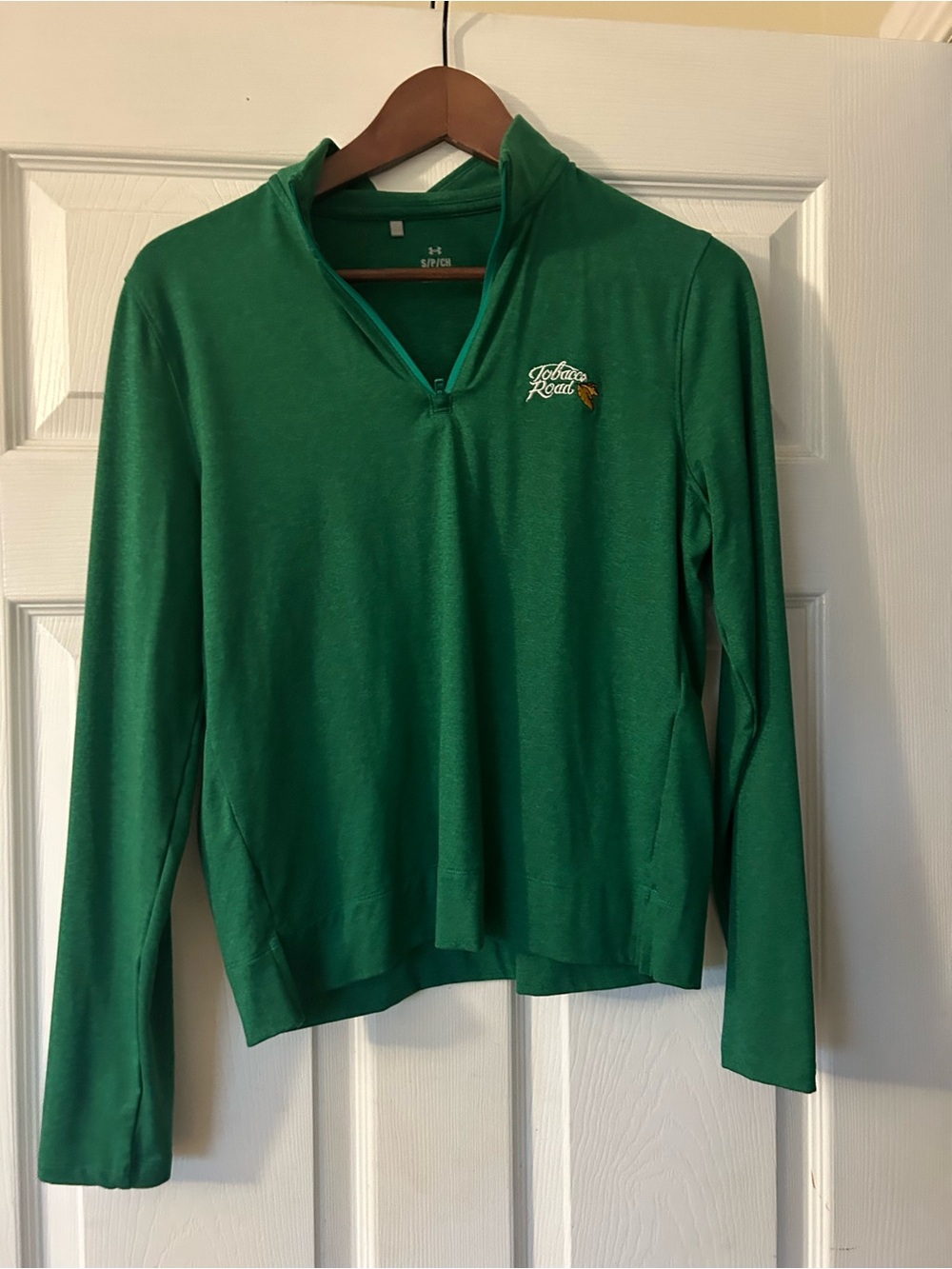 Under Armour Women's Emerald Green Quarter-Zip Long Sleeve Top